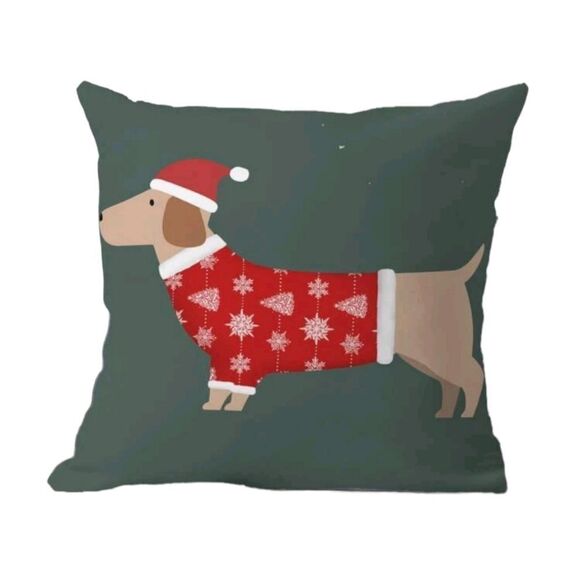 Dachshund Christmas Pillow Cover - Picture 5 of 5